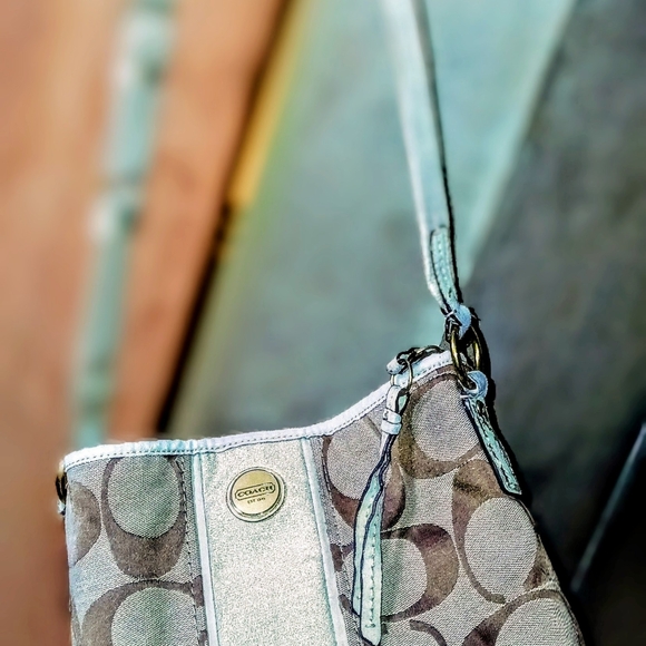 Coach Signature Beige and White Women's Crossbody Bag - Picture 2 of 7